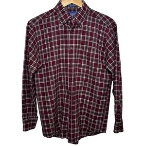 Vintage Sir Pendleton Shirt Men's Medium Fine Worsted Wool Plaid Button Up Cabin